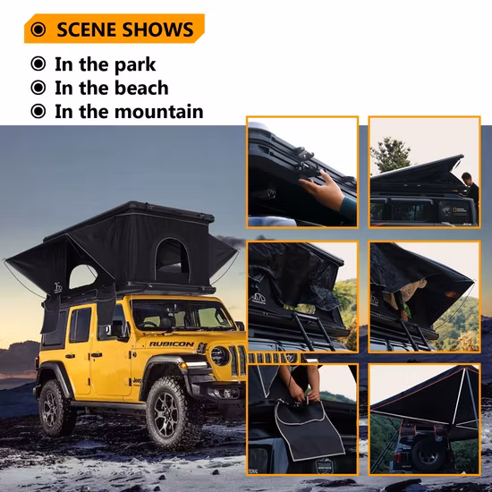 Tienda emergente automática para acampar, 210x130x110cm, SUV, carcasa dura ligera, cabina de aluminio, tienda de campaña en el techo